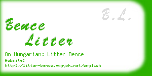 bence litter business card